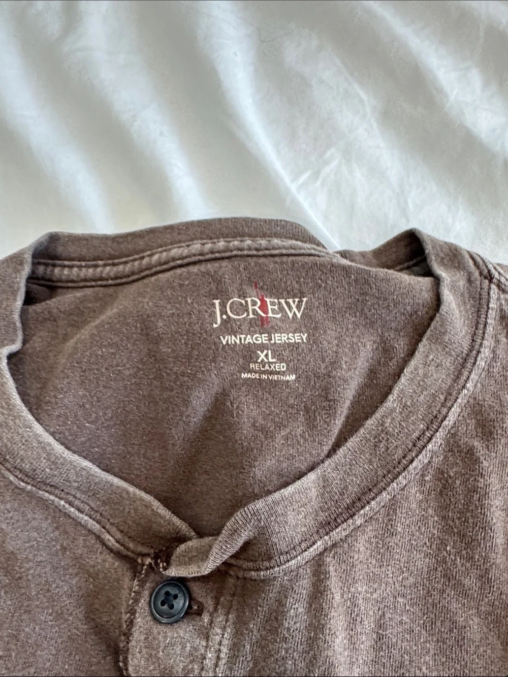 J. Crew Men's Washed Brown Long-Sleeve Henley